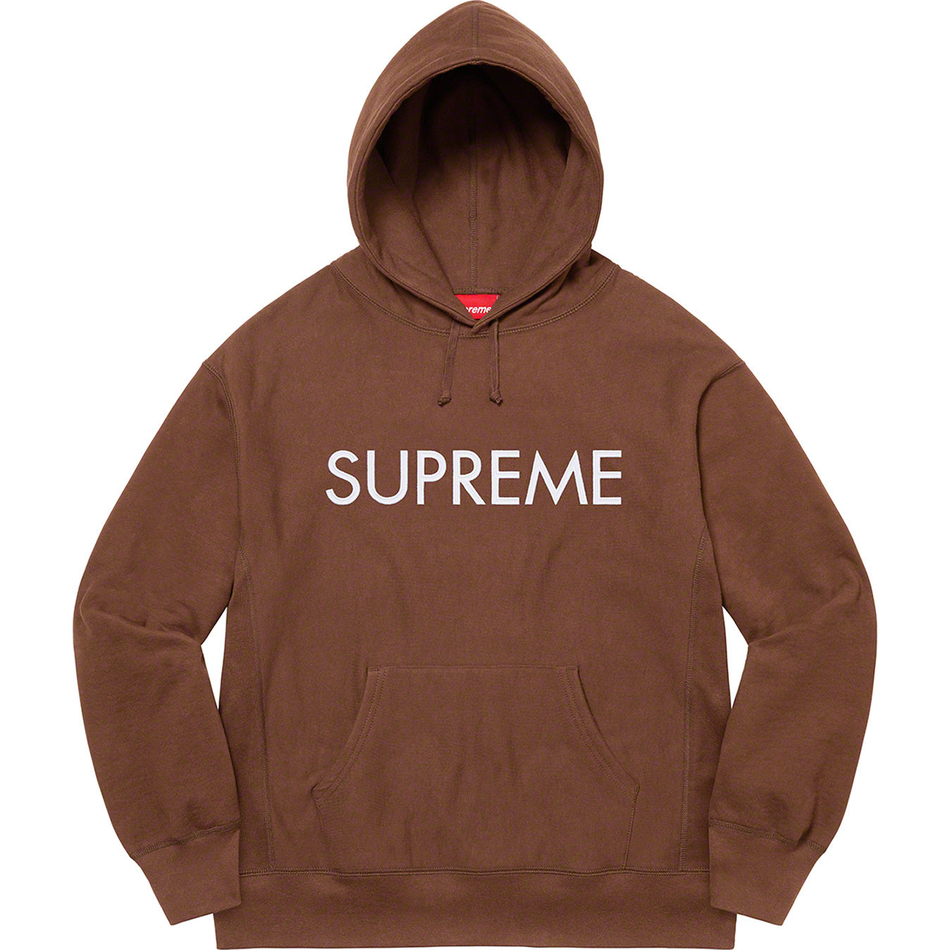Supreme Capital Hooded Sweatshirt Brown